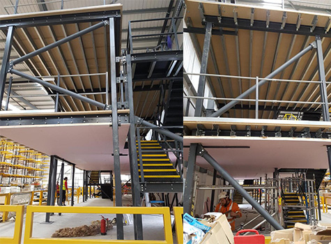 multi-tier mezzanine floor