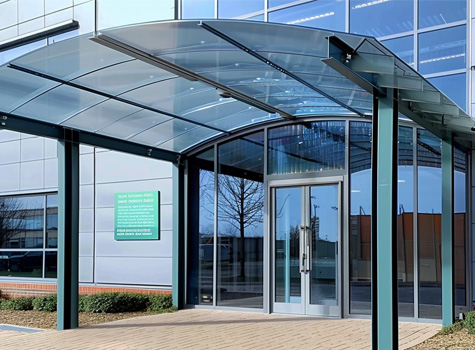 glass entrance canopy