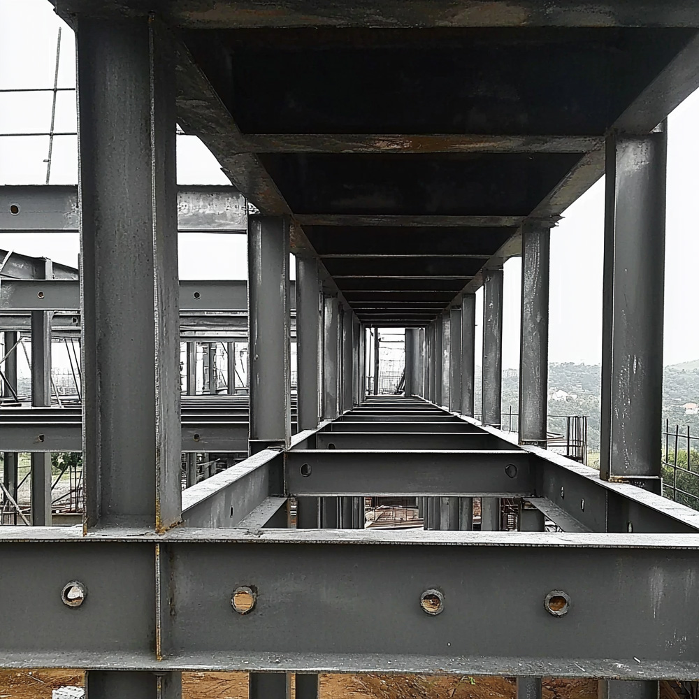 building-frame-constructed-of-steel-girders building frame constructed of steel girders