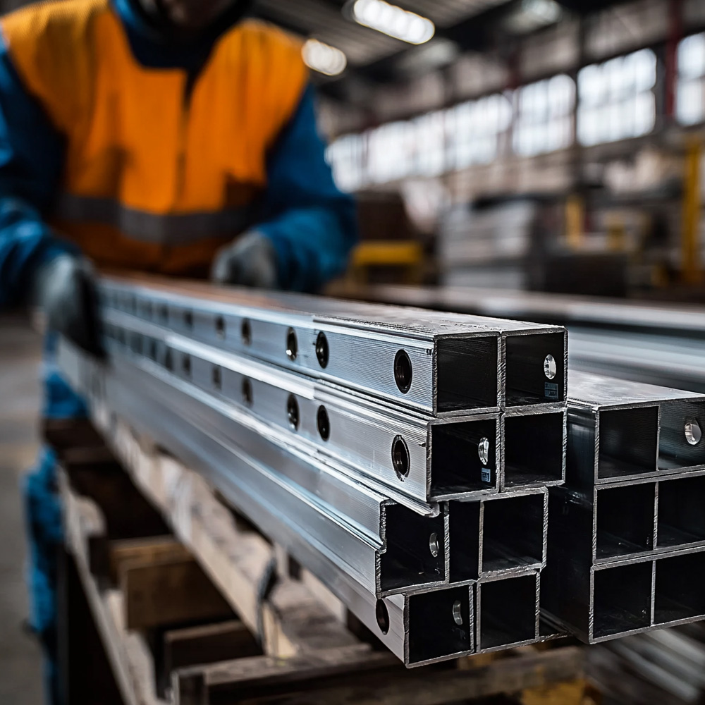 stack of sheet metal components ready for delivery