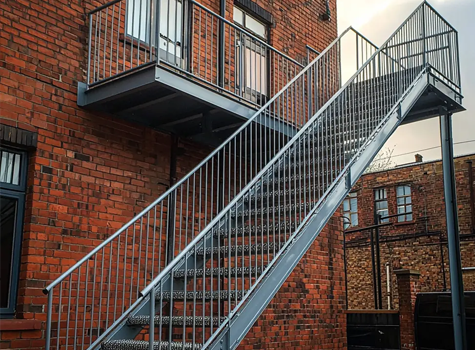 steel fire escape stairs small