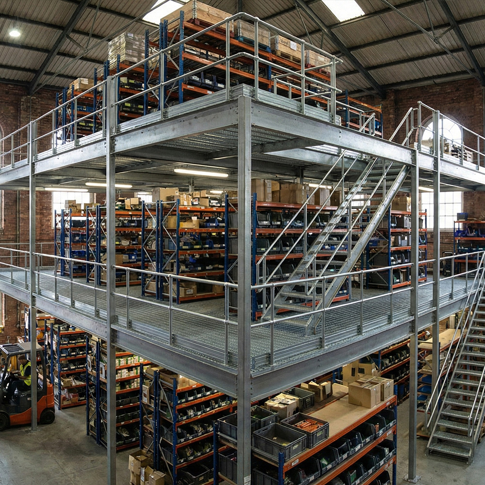 two tier mezzanine floor in sheffield site